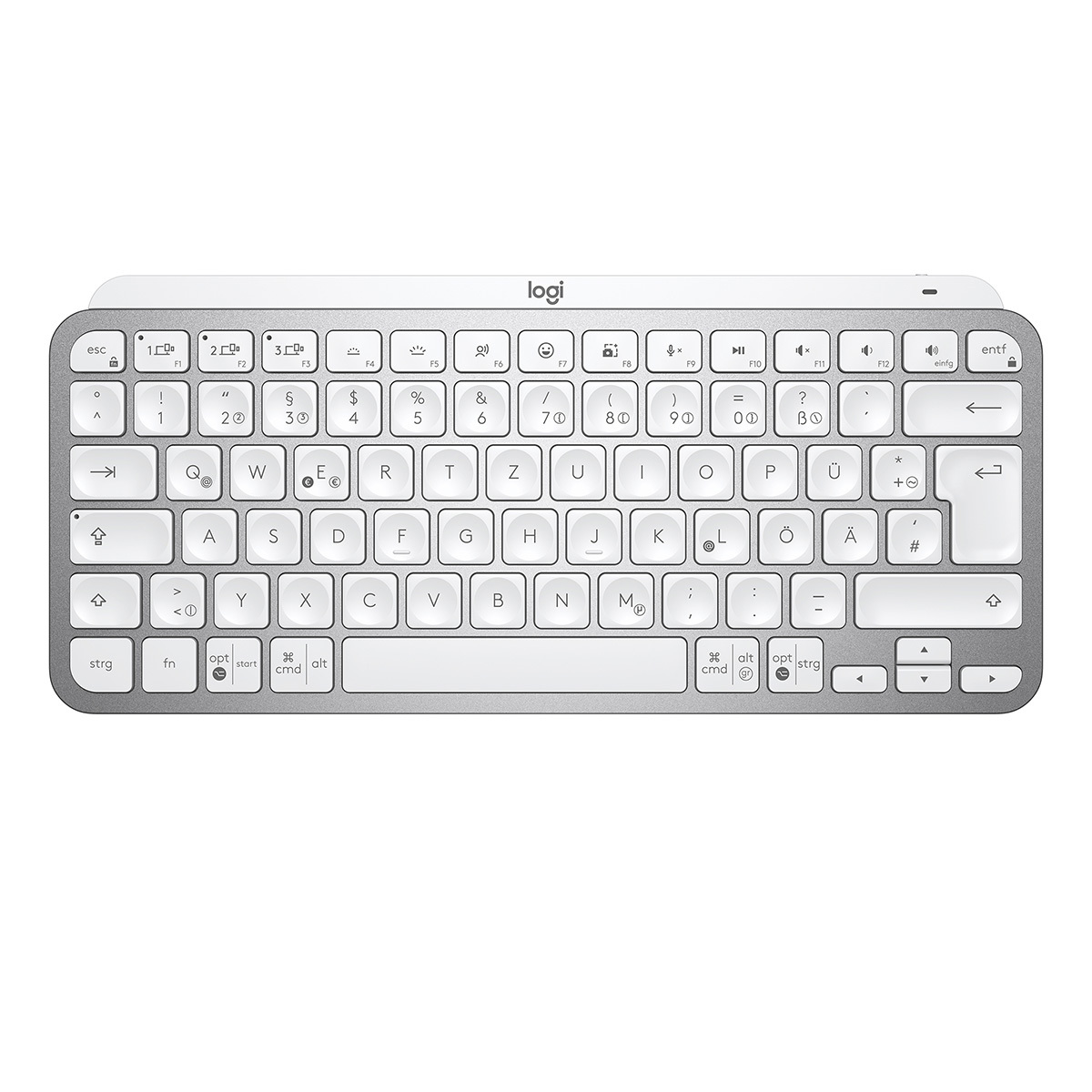 Bild von Logitech MX Keys Mini Minimalist Wireless Illuminated Keyboard, kabellose Bluetooth-Tastatur , pale grey