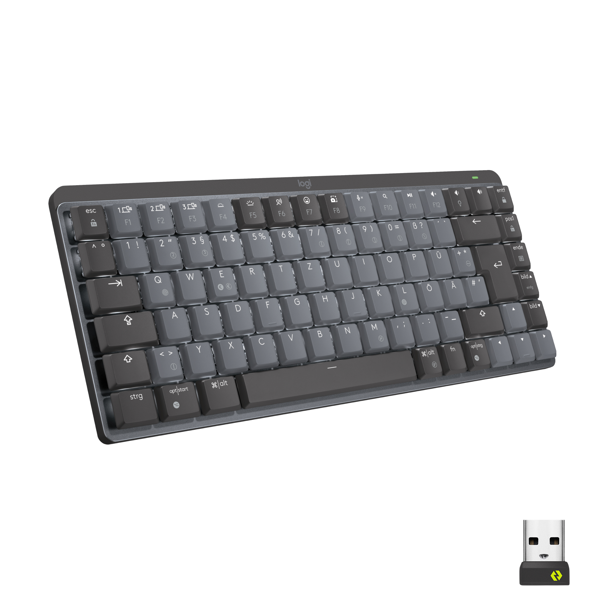 Bild von Logitech MX Mechanical Mini, Wireless Illuminated Performance Tastatur, Tactile Quiet Switches, Graphit