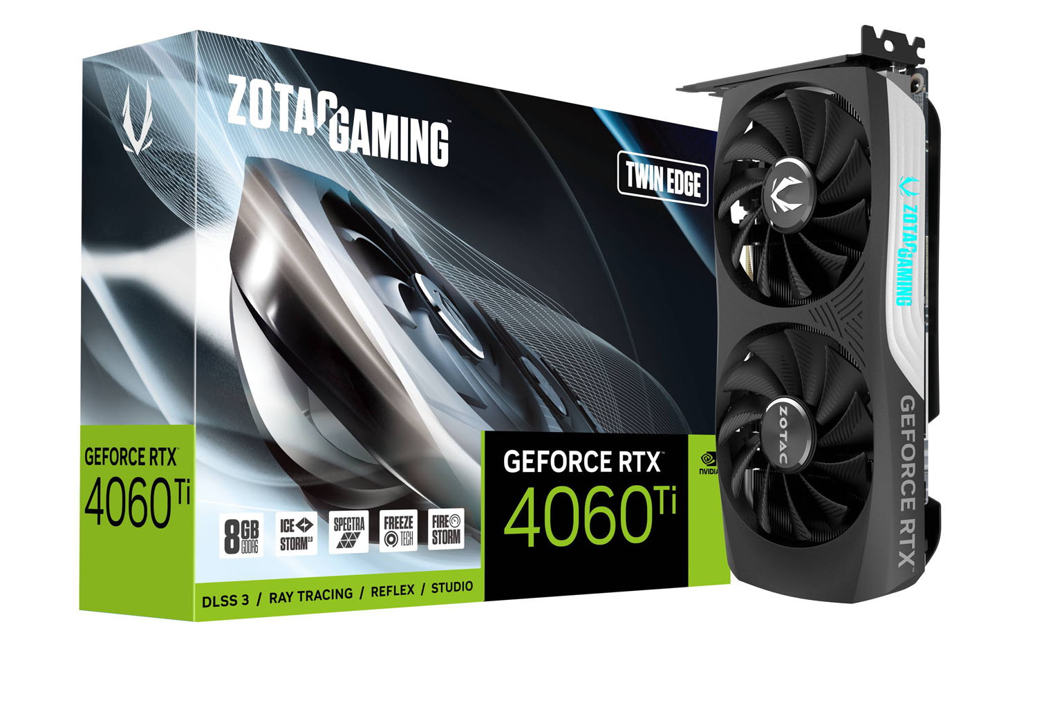 Bild von ZOTAC GAMING GEFORCE RTX 4060 Ti Twin Edge Grafikkarte - 8GB GDDR6, 1x HDMI, 3x DP
