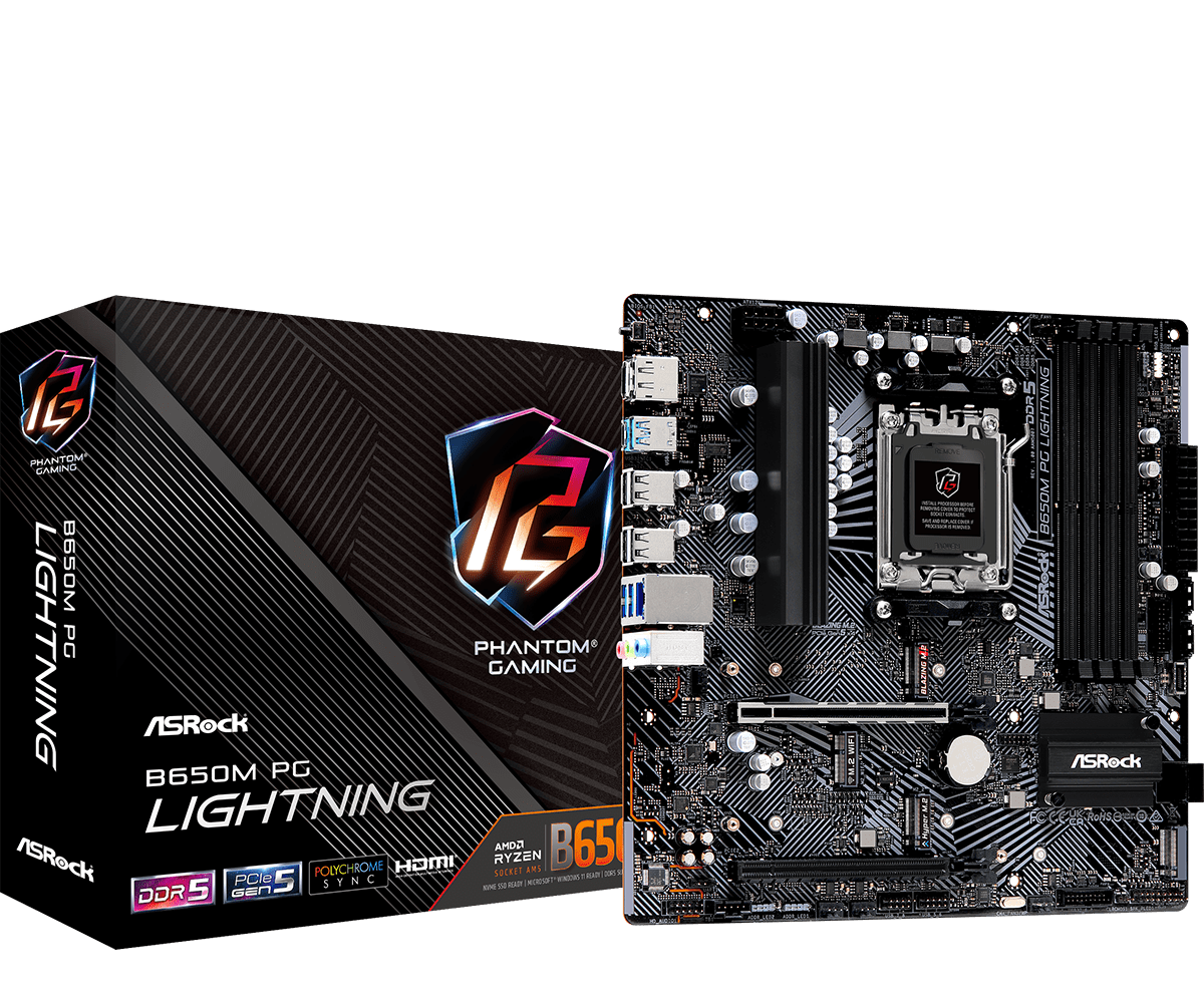 Bild von ASRock B650M PG Lightning Mainboard Sockel AM5