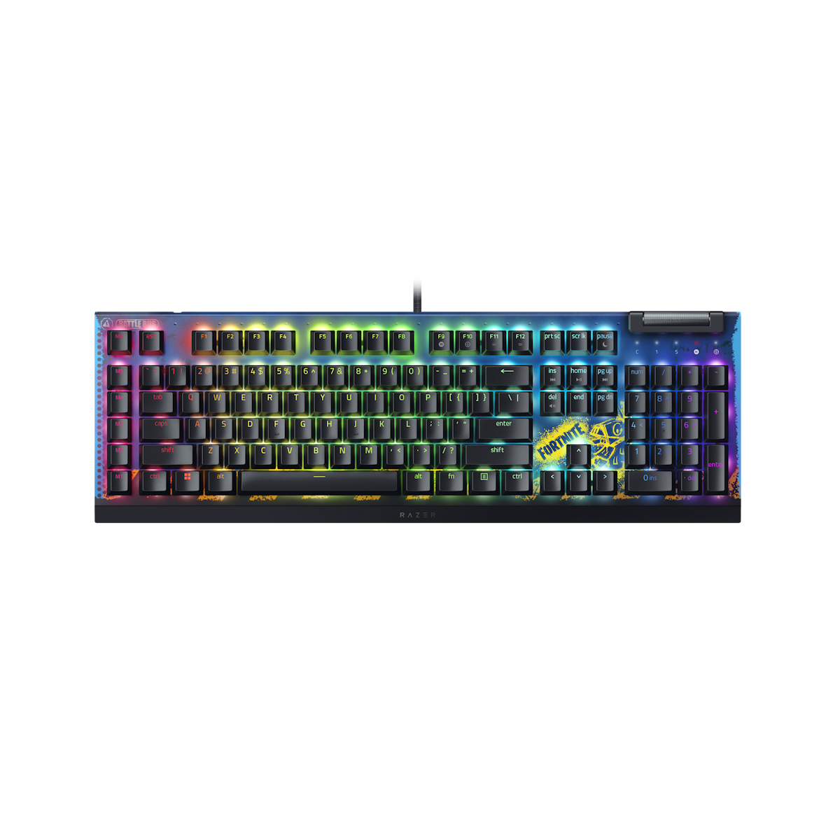 Bild von Razer BlackWidow V4 X Fortnite Edition (Yellow Switch) - Gaming Tastatur mit Razer Yellow Switches, 6 Makro-Tasten, Doubleshot ABS-Tastenkappen