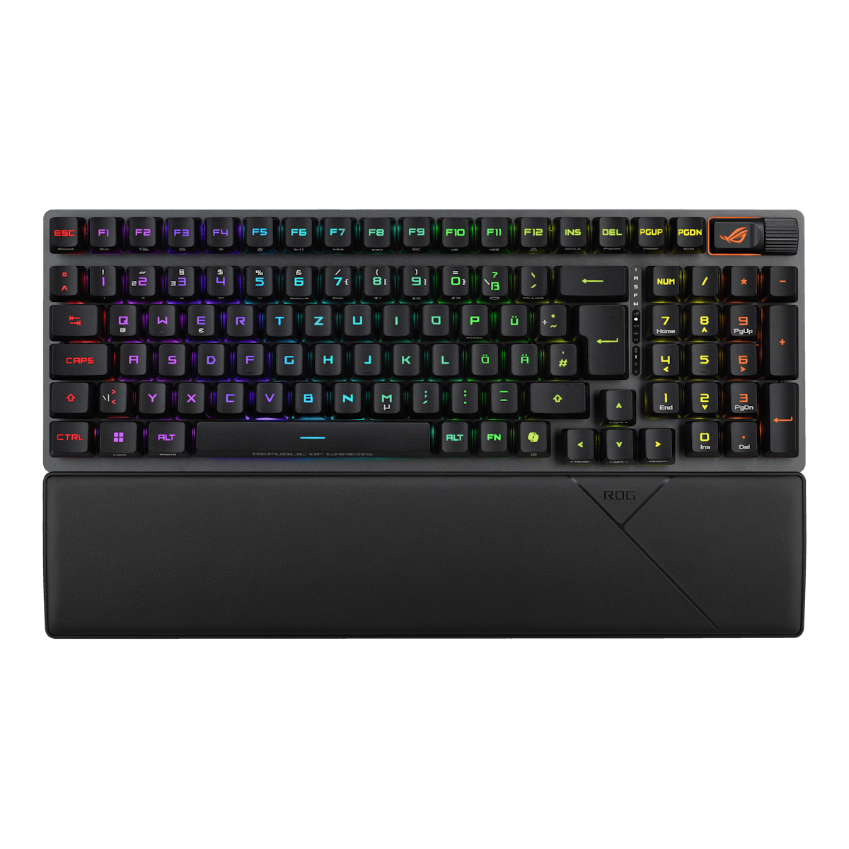 Bild von ASUS ROG Strix Scope II 96 RX Wireless kabellose optische Gaming Tastatur mit Bluetooth und 2,4 GHz, Streaming Hotkeys, ROG RX Optical Switches, schwa
