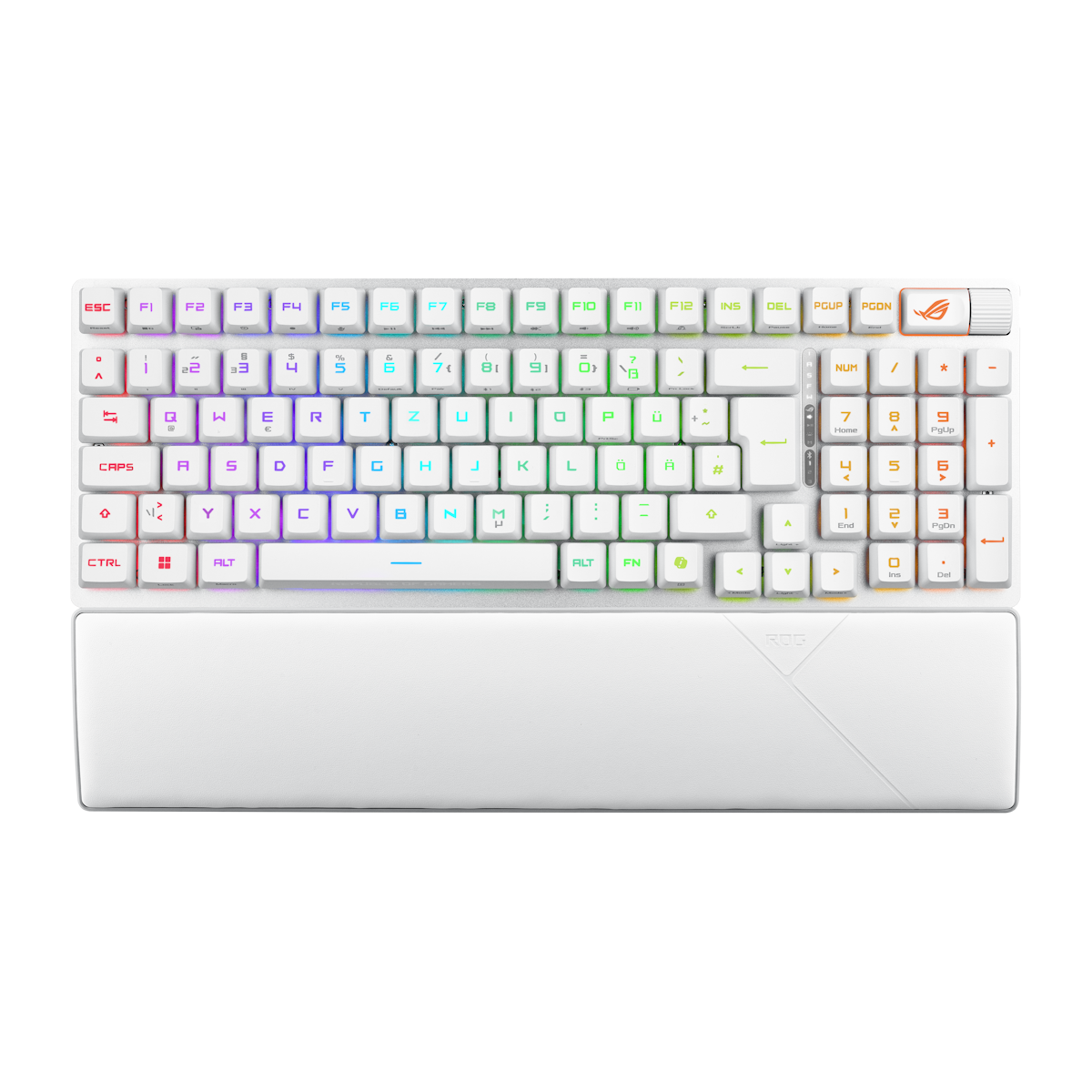 Bild von ASUS ROG Strix Scope II 96 RX Wireless kabellose optische Gaming Tastatur mit Bluetooth und 2,4 GHz, Streaming Hotkeys, ROG RX Optical Switches, weiß