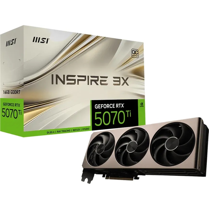 Bild von MSI GeForce RTX 5070 TI 16GB INSPIRE 3X OC - 16GB GDDR7, HDMI, 3x DP