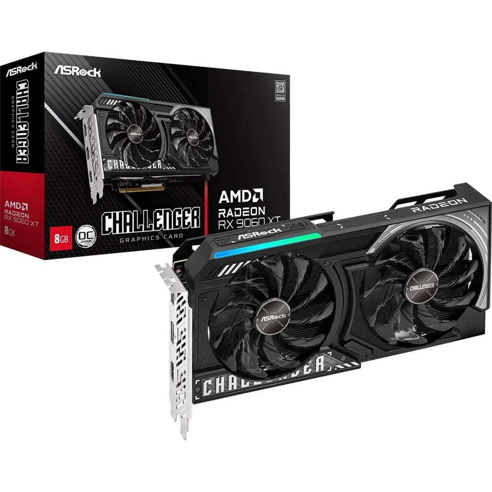 Bild von ASRock Radeon RX 9060 XT 8GB Challenger OC Grafikkarte - 8GB GDDR6, 2x HDMI, 2x DP