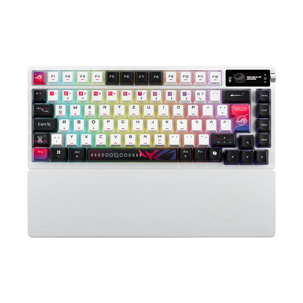 Bild von ASUS ROG Azoth X Custom-Gaming-Tastatur mit hot-swap-fähigen mechanischen ROG NX V2-Switches