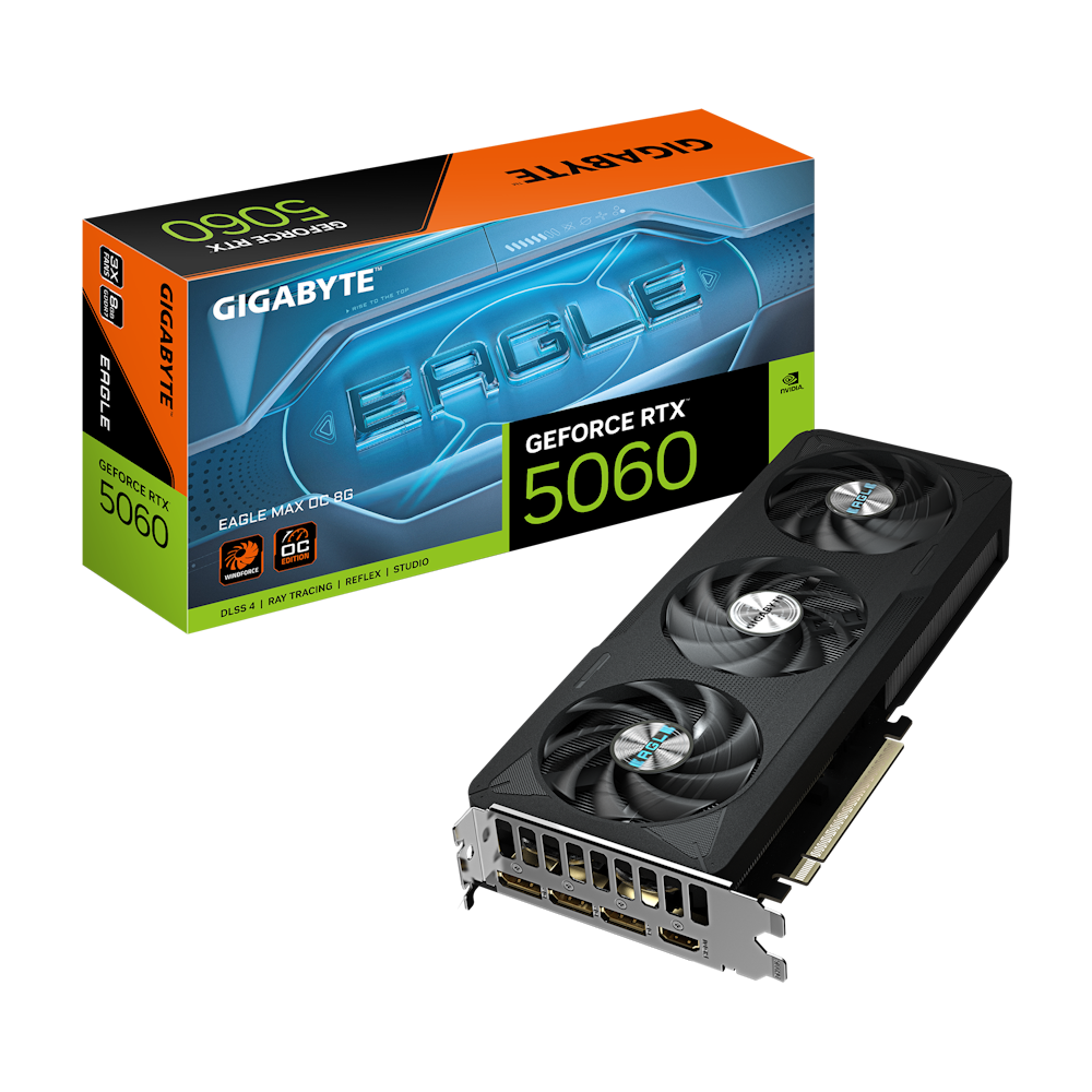 Bild von KOMP. GIGABYTE GeForce RTX 5060 Eagle MAX OC 8G - 8GB GDDR7, HDMI, 3x DP