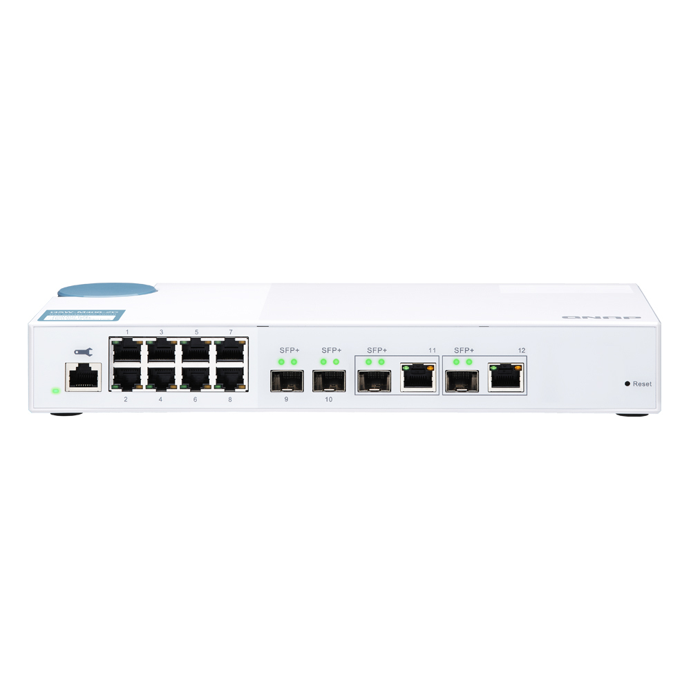 Bild von QNAP QSW-M408-2C Smart Managed Switch [2x 10GbE SFP+, 2x 10GbE SFP+/RJ45 Combo, 8x 1GbE (RJ45), Layer 2, Netzwerkmanagement]