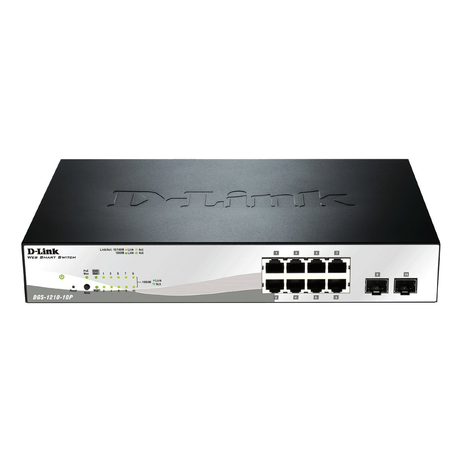 Bild von D-Link DGS-1210-10P Smart+ Managed Switch [8x Gigabit Ethernet PoE+, 2x GbE SFP]