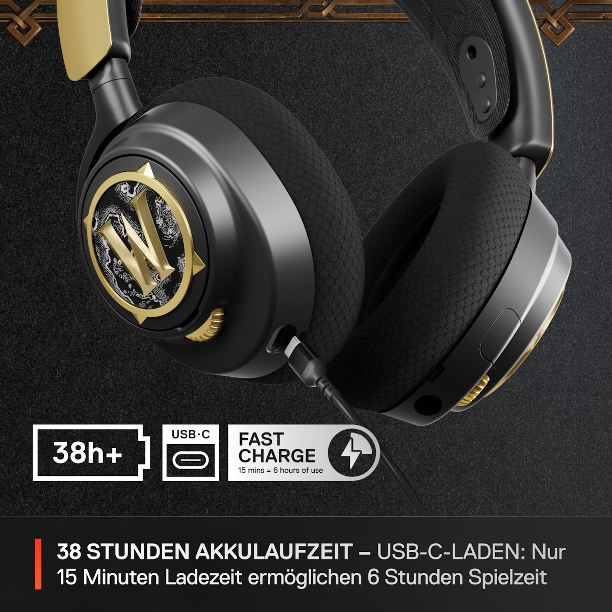 Bild von SteelSeries Arctis Nova 7 Wireless World of Warcraft Edition - kabelloses Gaming Headset mit Multi-System-Kompatibilität und 38 Std. Akkulaufzeit