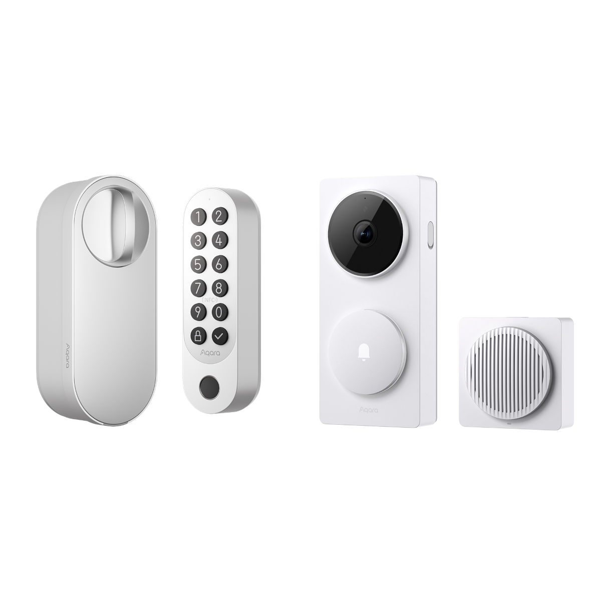 Bild von Aqara Smart Lock U200 + Doorbell Camera Hub G410 Weiß U200 + G410 Weiß
