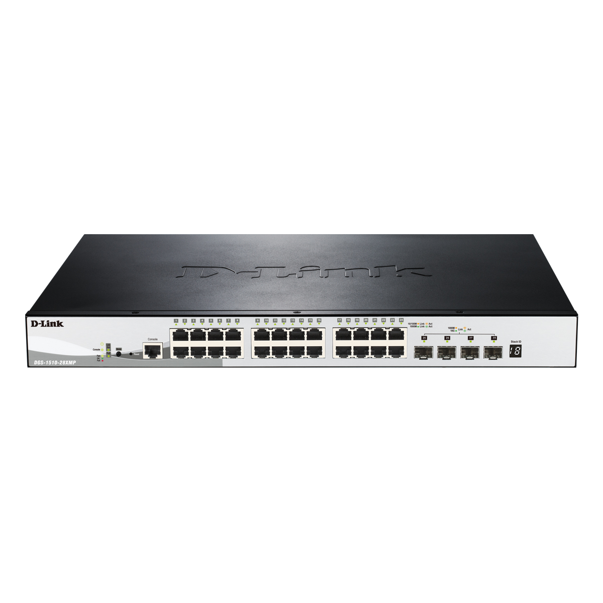Bild von D-Link DGS-1510-28XMP Smart Managed Switch [24x Gigabit Ethernet PoE+, 370W, 4x 10 Gbit/s SFP+] 