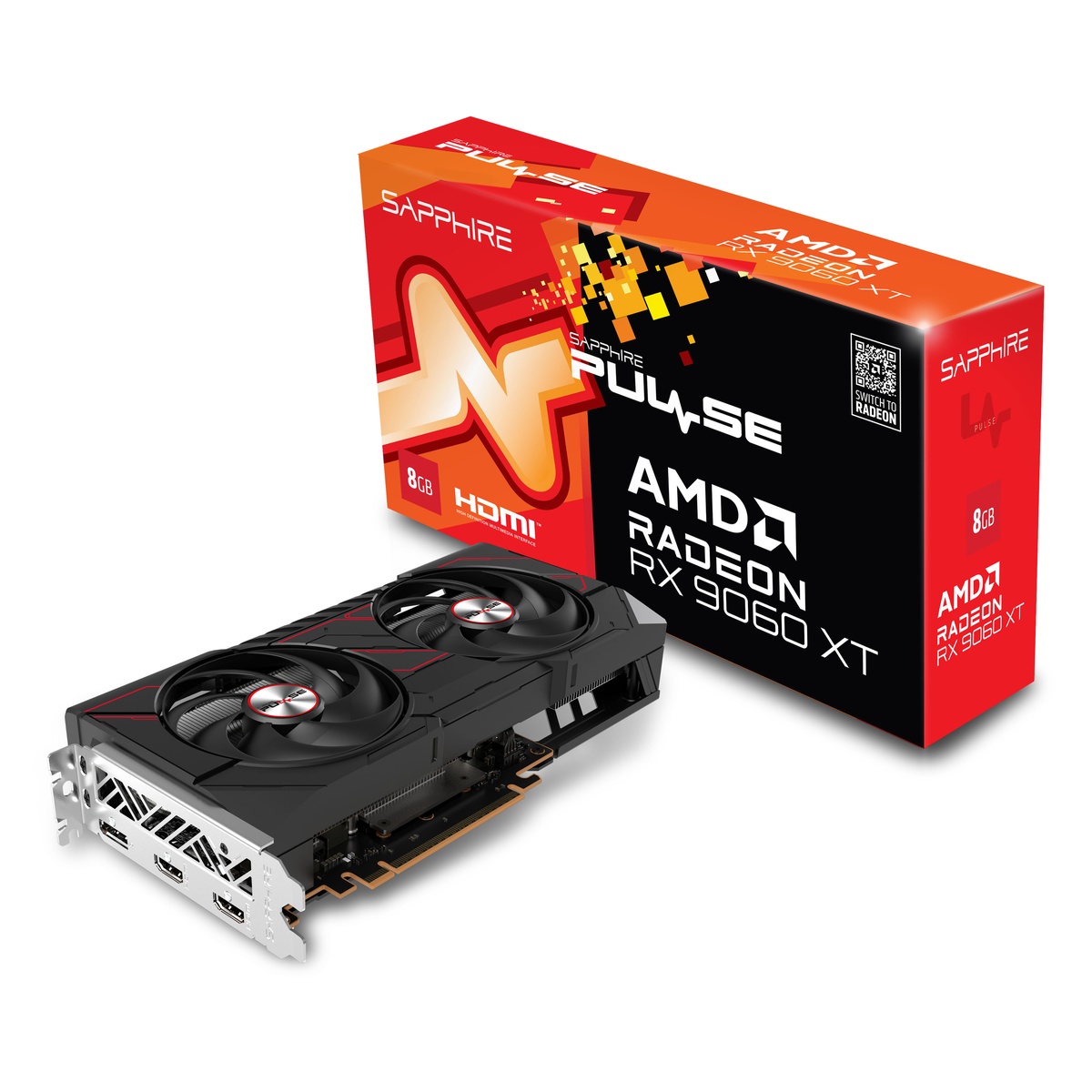 Bild von Sapphire Radeon RX 9060 XT 8GB PULSE Gaming OC 8GB GDDR6, 2x HDMI, 2x DP