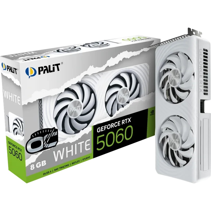 Bild von Palit GeForce RTX 5060 White OC - 8GB GDDR7, HDMI, 3x DP