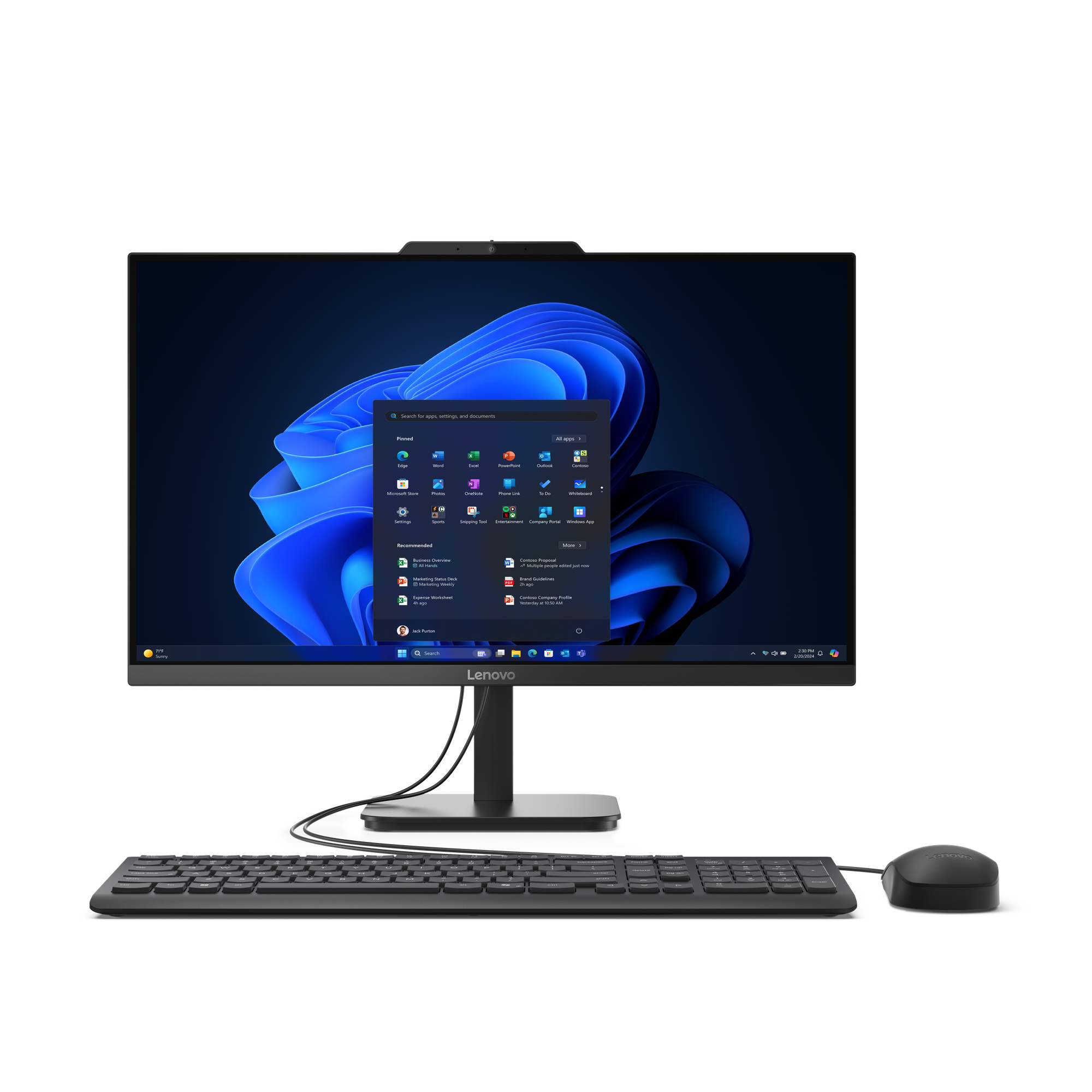 Bild von Lenovo ThinkCentre V100 AiO 13JA002XGE - 60,5cm (23,8") FHD-Display - N100, 16GB DDR5 RAM, 512GB SSD, UHD Grafik, W11Pro